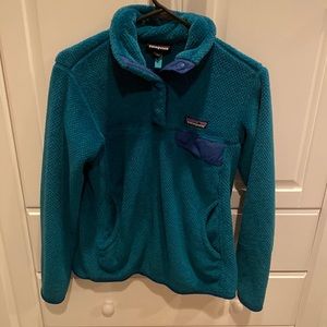 Patagonia Snap Neck Pullover in Teal Turquoise Blue